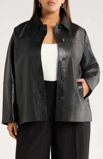 Nordstrom Leather Shirt Jacket