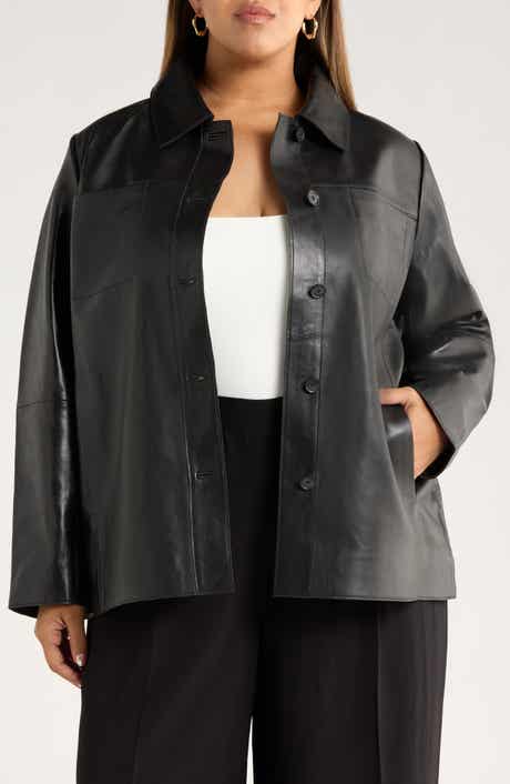 Nordstrom Leather Shirt Jacket
