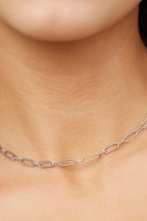 Oradina Sterling Silver Rhythm Link Choker In Silver