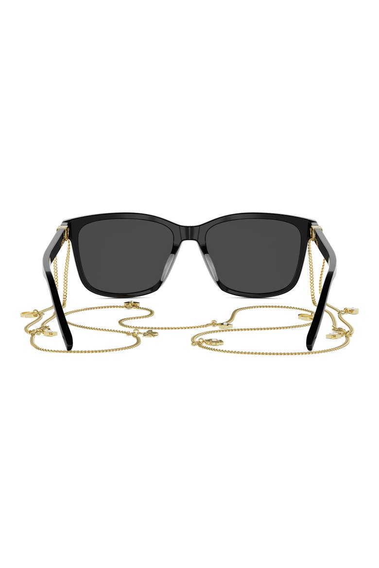 Petit CD S2I Rectangular Sunglasses, Alternate, color, SHINY BLACK / SMOKE