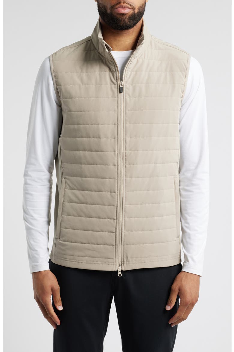 Warren Quilted Waterproof Golf Vest, Alternate, color, TAN