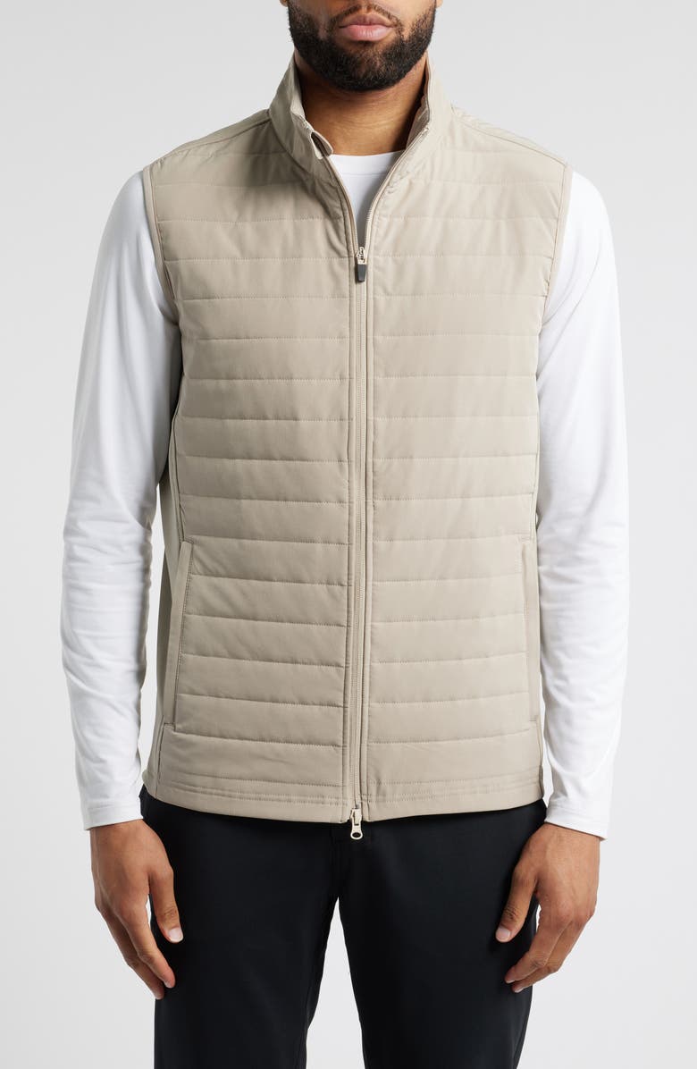 Swannies Warren Quilted Waterproof Golf Vest, Alternate, color, Tan