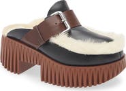 4CCCCEES Plia Amber Genuine Shearling Platform Clog