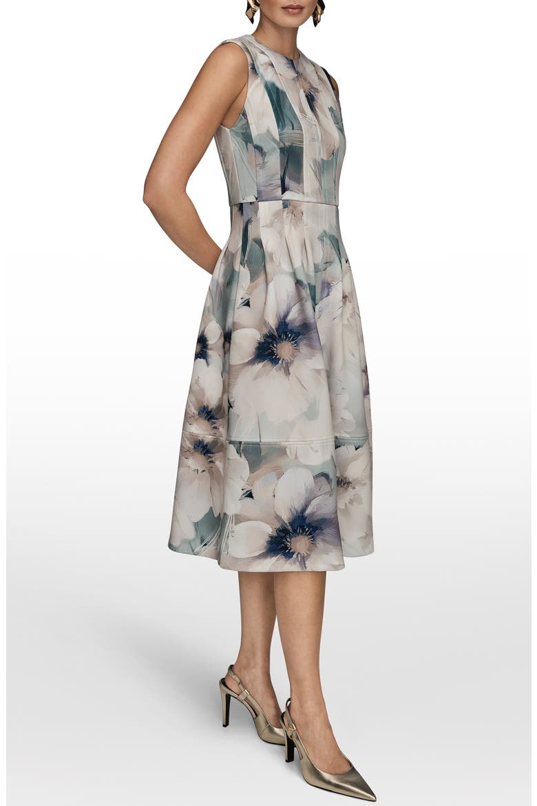 Floral Fit & Flare Midi Dress, Alternate, color, LAUREL MULTI