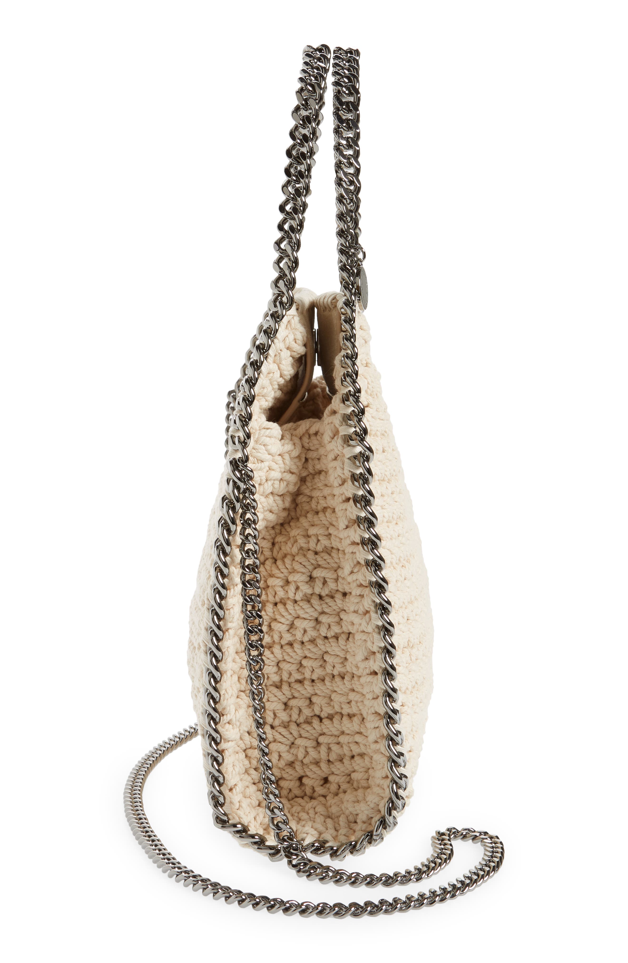Stella McCartney Mini Falabella Crocheted Cotton Tote, Alternate, color, 