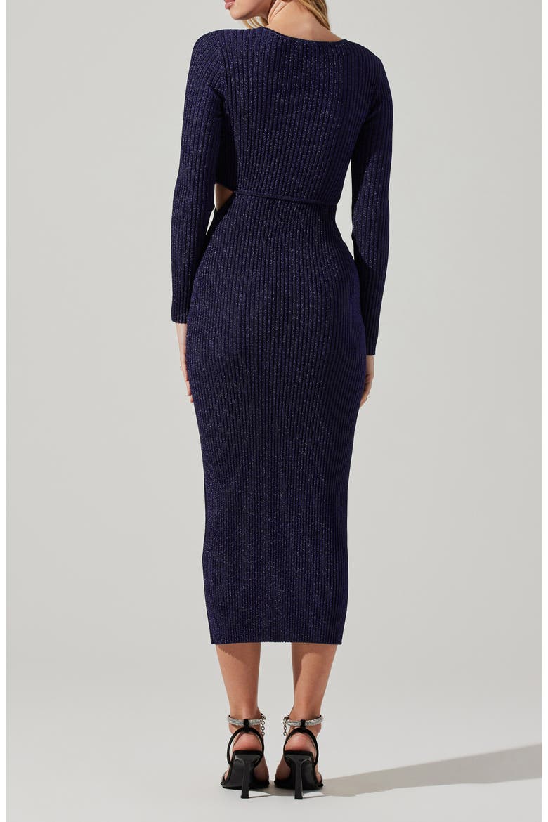Riya Long Sleeve Sweater Dress, Alternate, color, METALLIC BLUE