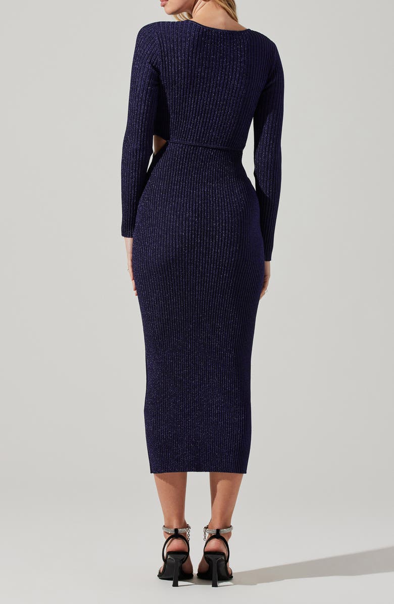 ASTR the Label Riya Long Sleeve Sweater Dress, Alternate, color, Metallic Blue