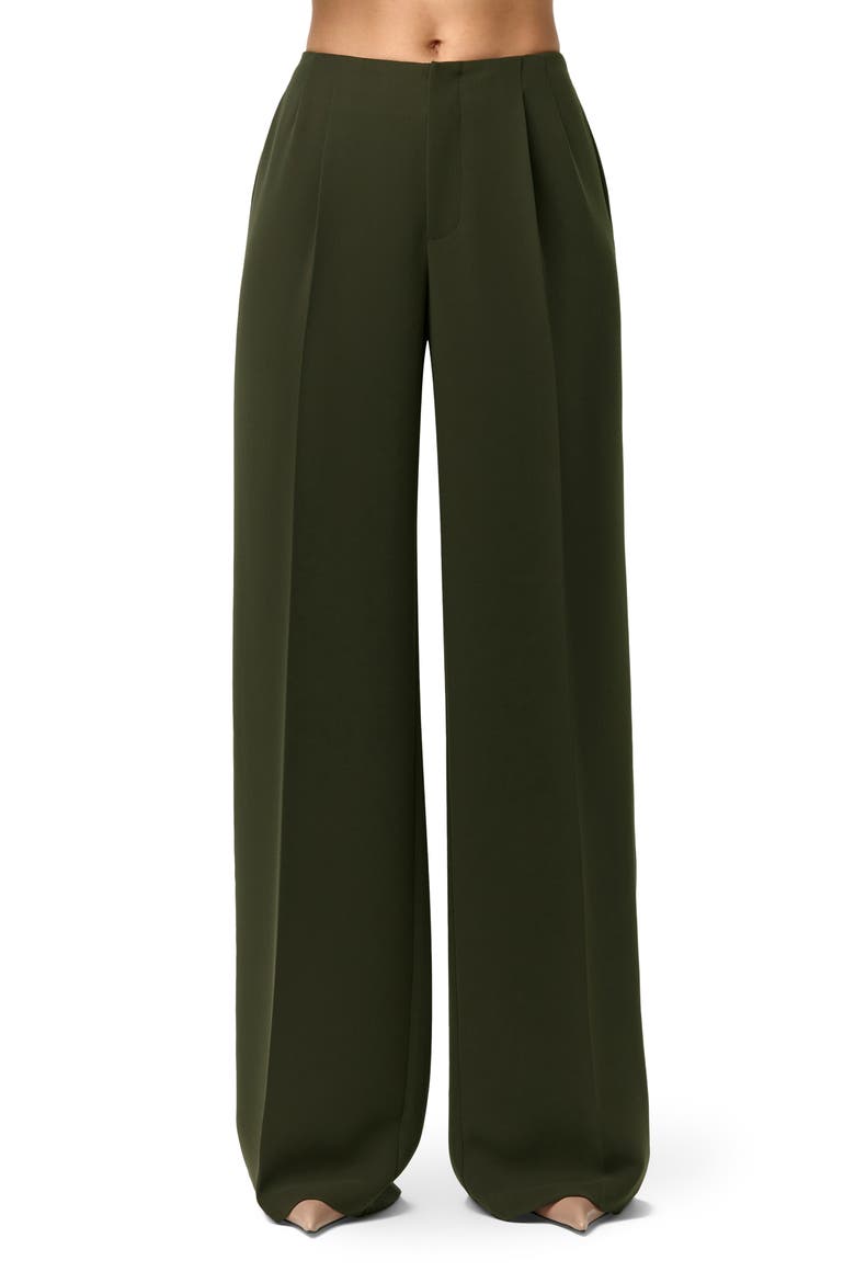 Suiting High Waist Wide Leg Pants, Main, color, FOREST NIGHT