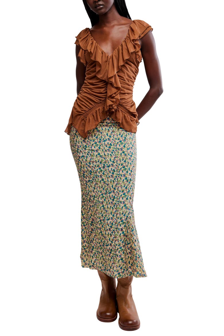 Bonita Printed Maxi Skirt, Alternate, color, LILYPAD COMBO