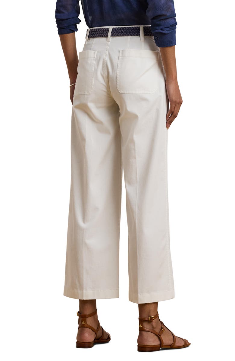Lauren Ralph Lauren Stretch Cotton Twill Crop Pants, Alternate, color, White