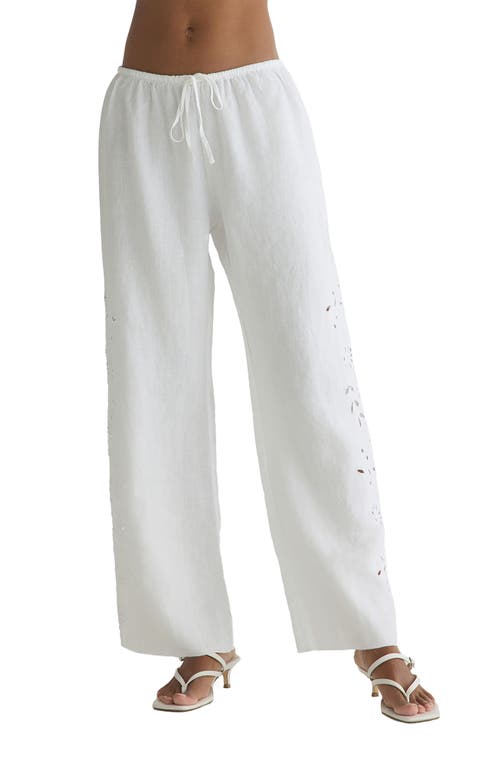 Bella Dahl Embroidered Eyelet Linen Beach Pants