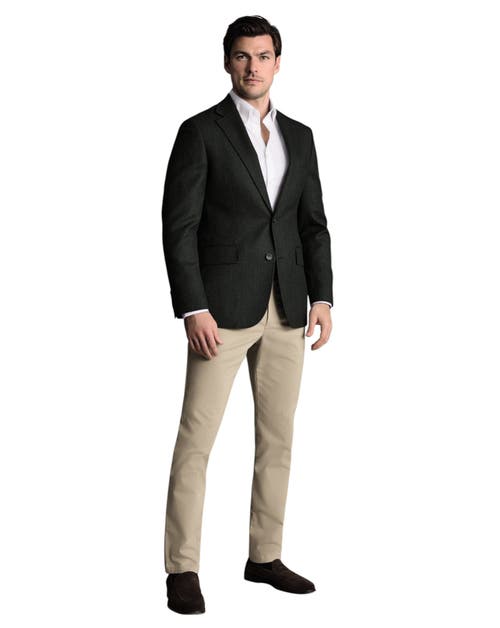 Charles Tyrwhitt Wool Texture Slim Fit Jacket In Black