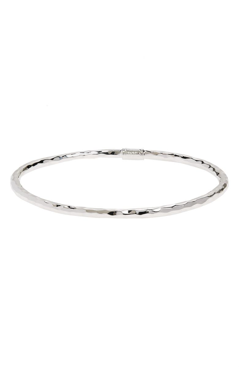 Ippolita 'Glamazon' 4mm Hammered Bangle, Alternate, color, Sterling Silver