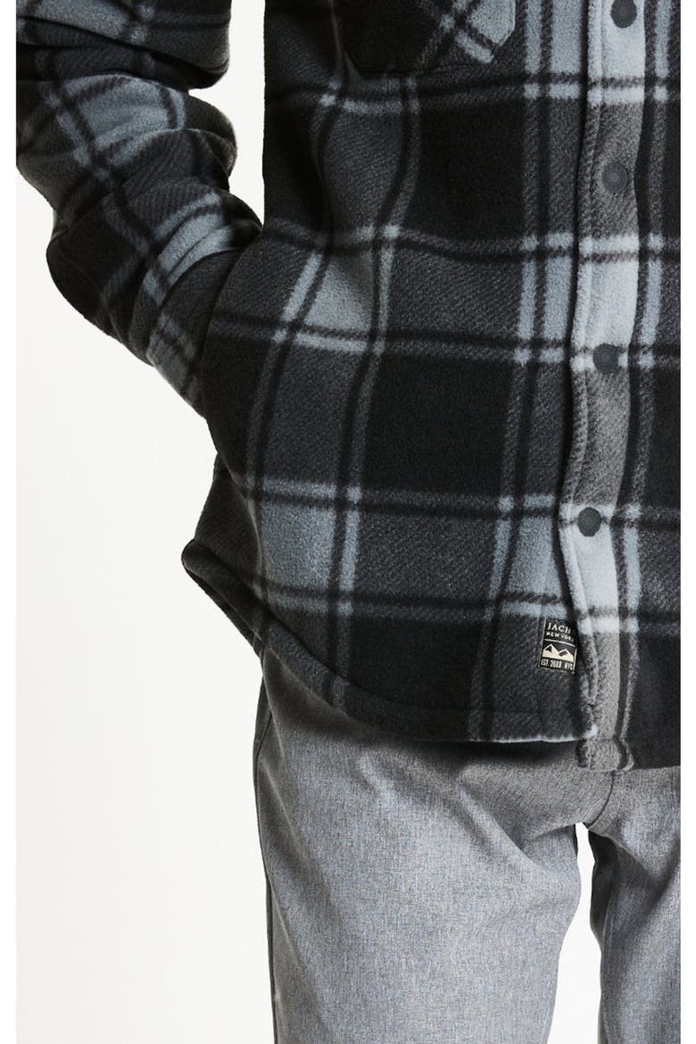 Bonded Plaid Overshirt, Alternate, color, BLACK PLAID
