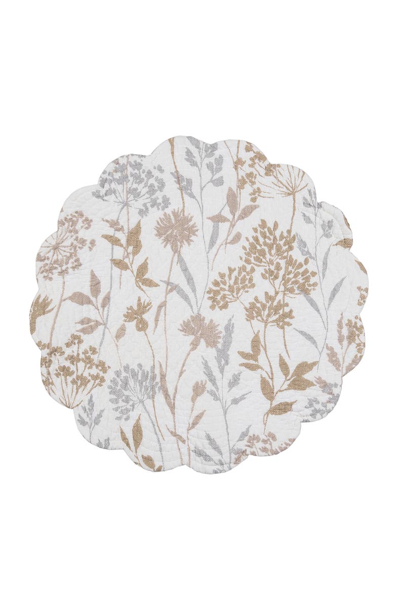 C&F Home Carmella Fields Round 100% Cotton Set of 6 Placemats 17", Alternate, color, Gold