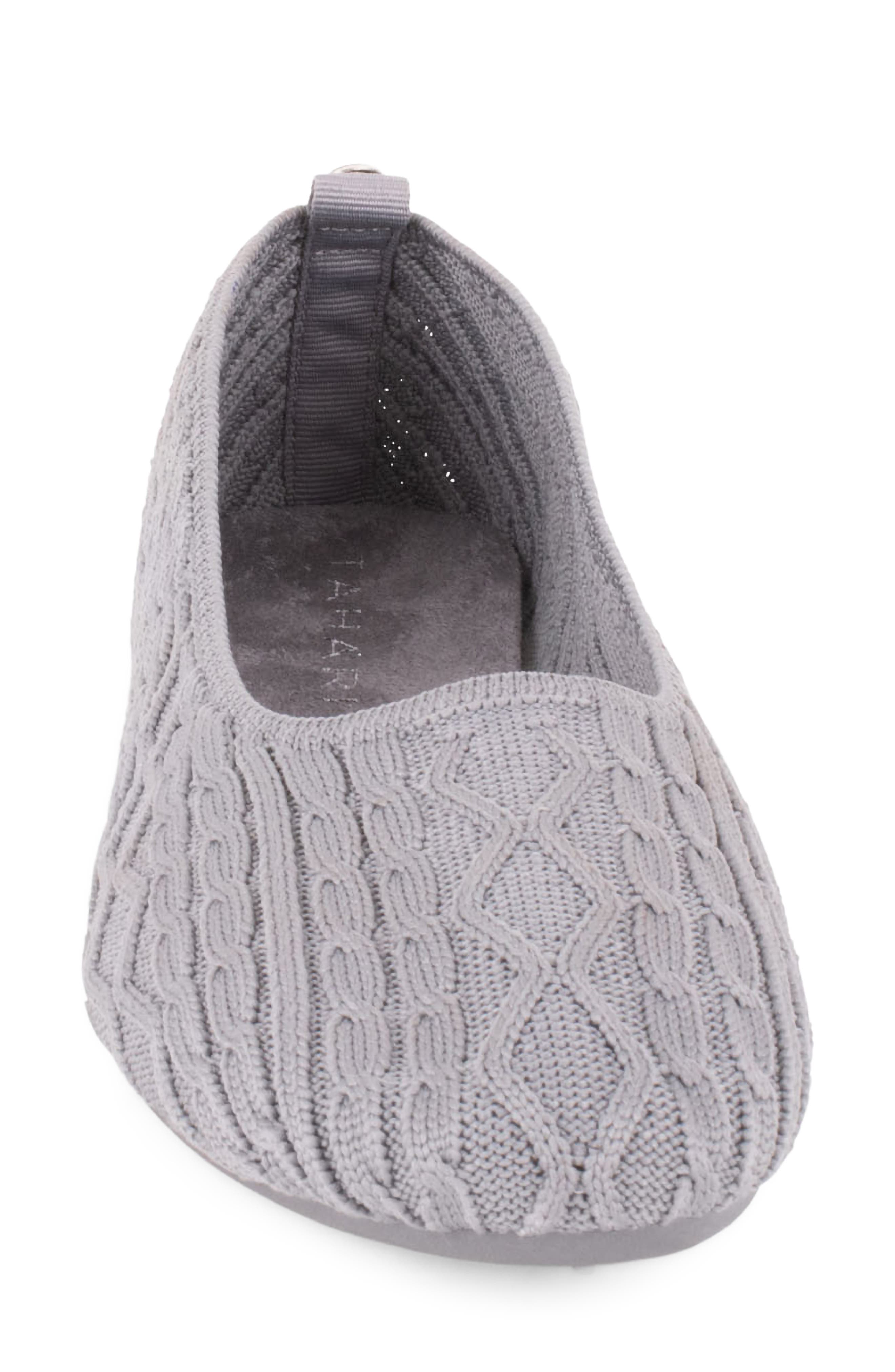 Cannes Cable Knit Ballet Flat, Alternate, color, GREY
