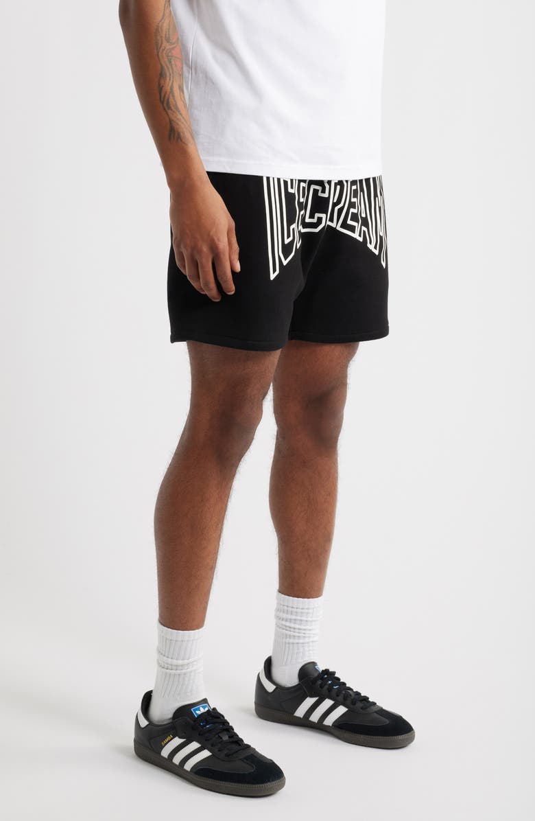 ICECREAM Shot Cotton French Terry Sweat Shorts, Alternate, color, Black