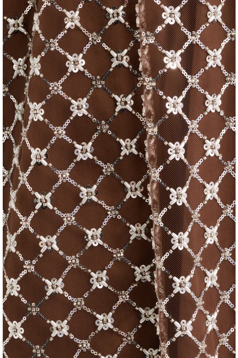 Cinna Embellished Halter Minidress, Alternate, color, CHOCOLATE