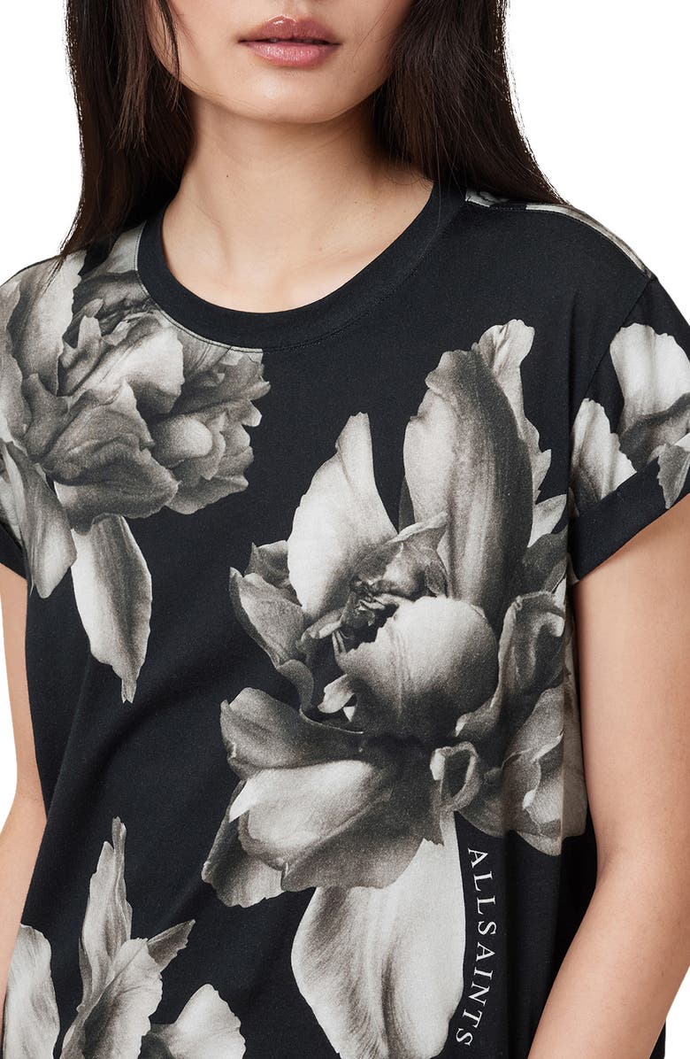 AllSaints Anna Floral Cotton Graphic T-Shirt, Alternate, color, 