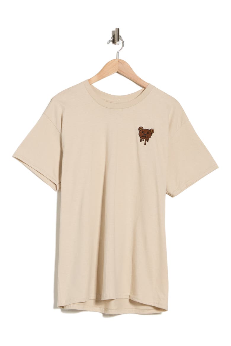 Melting Teddy Cotton Graphic T-Shirt, Alternate, color, CREAM
