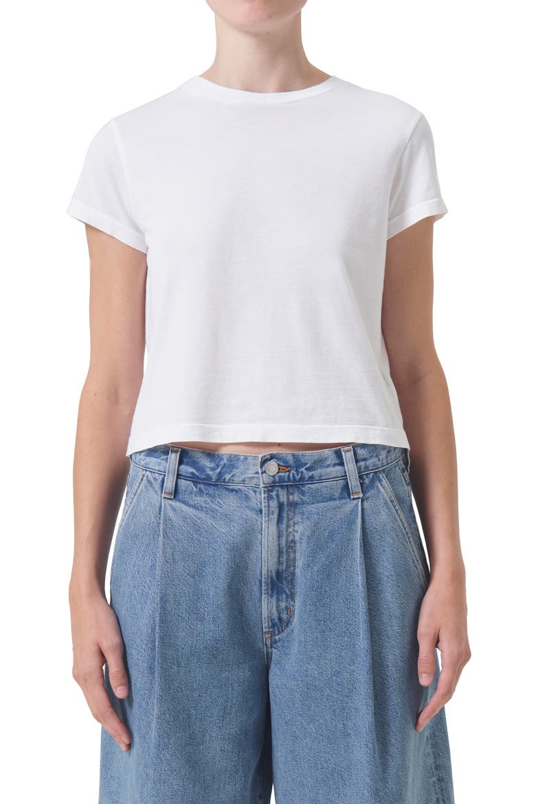 Adine Shrunken Supima® Cotton T-Shirt, Main, color, WHITE