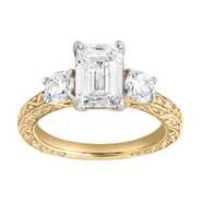 LuvMyJewelry Novelle 14K Gold 2.65 Ct Emerald Cut Lab Grown Diamond Engagement Ring
