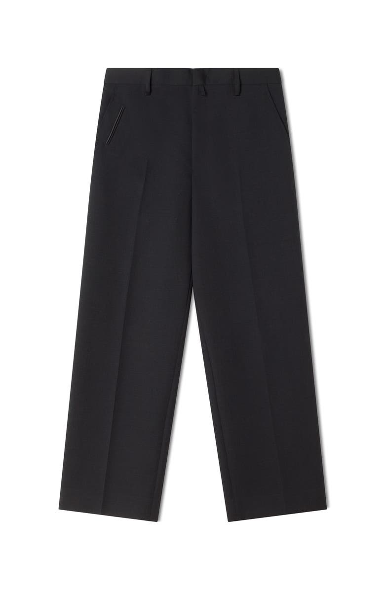 Lanvin Straight-Leg Wool Pants, Alternate, color, Black