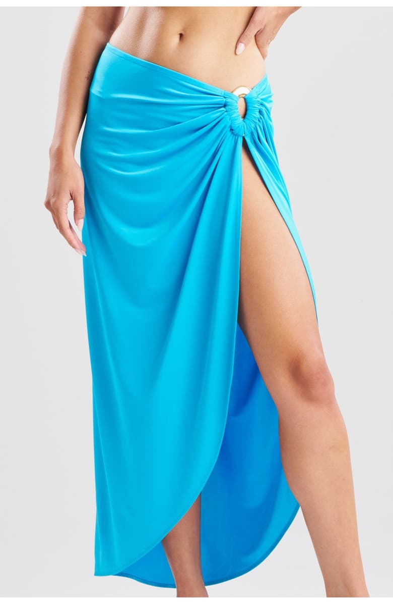 Natori Solid Jersey Pareo w/ Hammered Brass Ring, Alternate, color, 