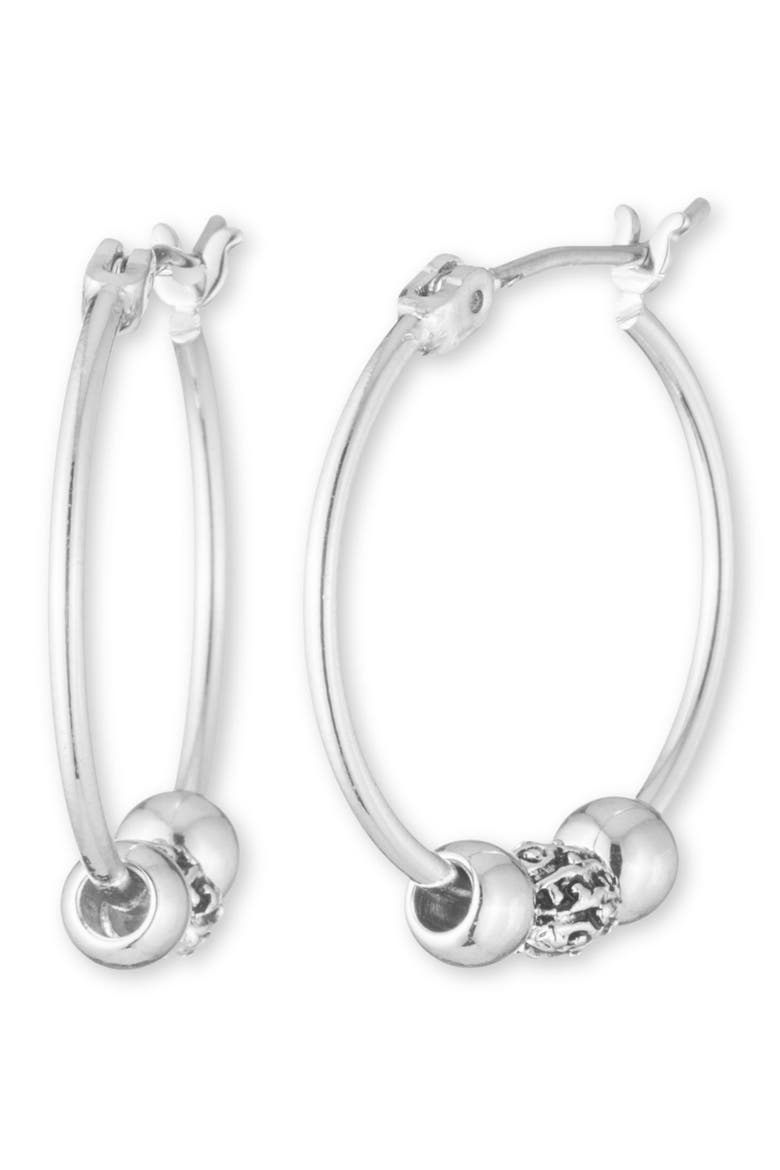 Slider Hoop Earrings, Main, color, SILVER