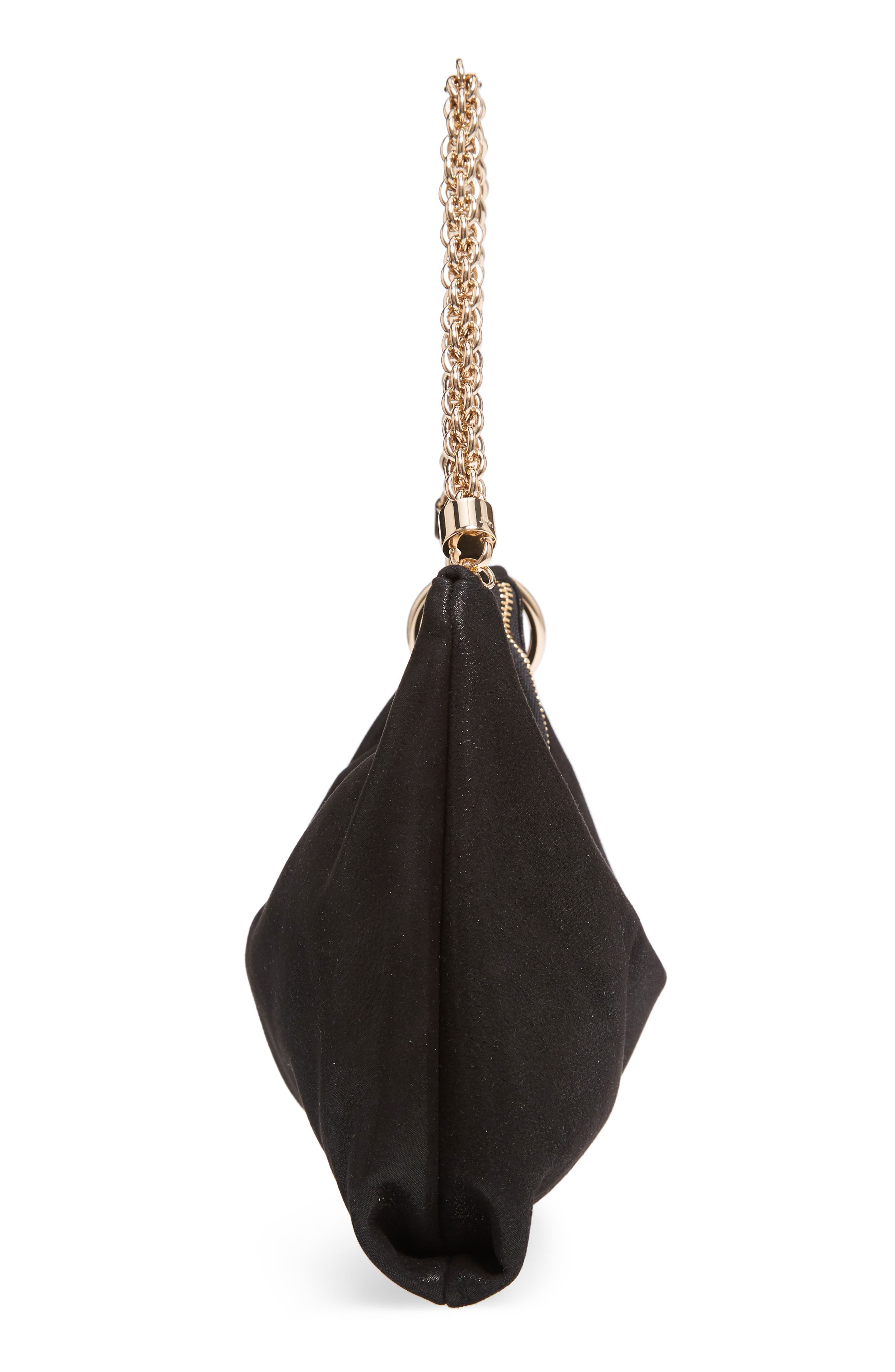 Jimmy Choo Callie Shimmer Suede Clutch, Alternate, color, 