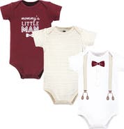 Hudson Baby Little Soft Cotton All-in-One Outfits, Set of 3