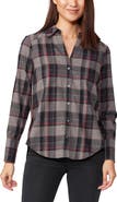 PAIGE Davlyn Metallic Plaid Button-Up Shirt