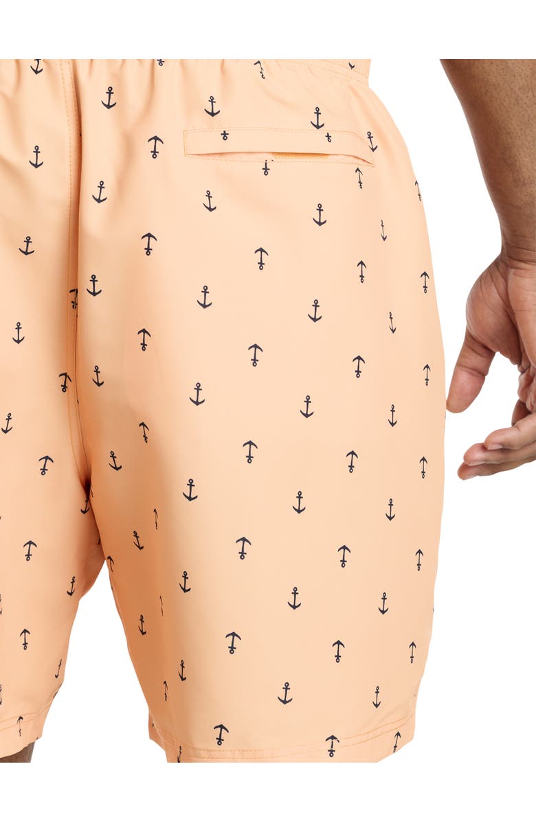 Nautica Big & Tall Anchor Print Swim Trunks, Alternate, color, 