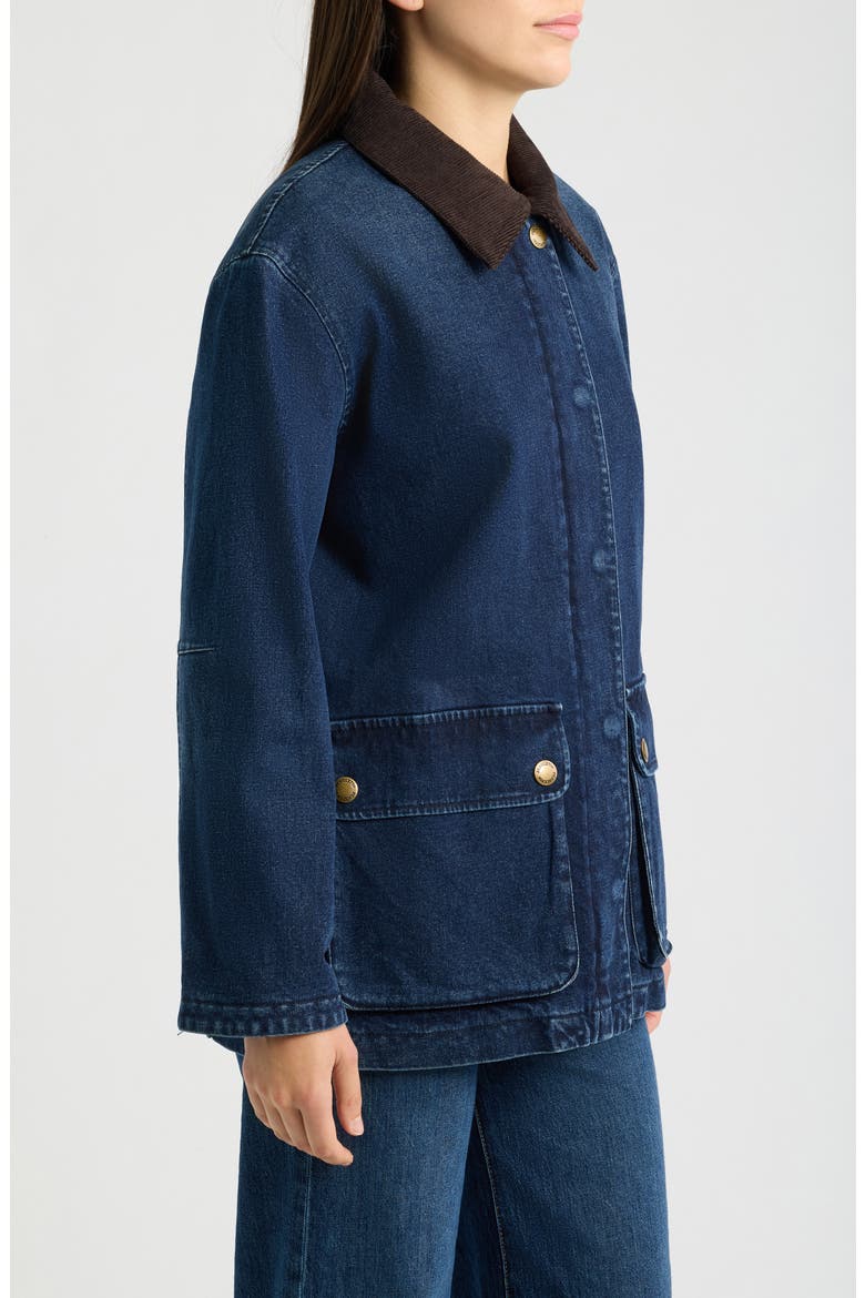 Cascades Denim Barn Coat, Alternate, color, DARK WASH