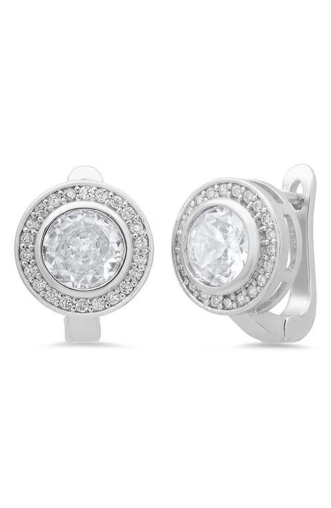 Simulated Diamond Pavé Earrings