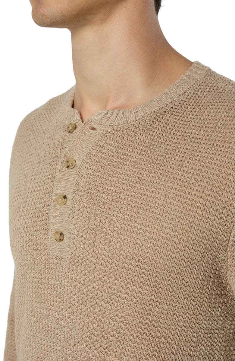 Onia Linen Henley Sweater, Alternate, color, Tan