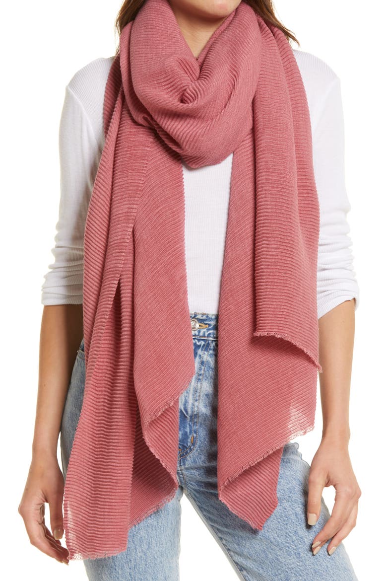 Plissé Scarf, Main, color, PINK MAUVE