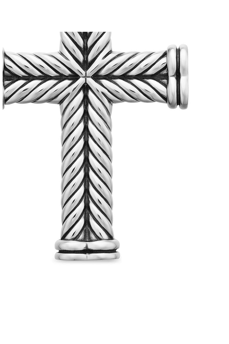 Men's Chevron Cross Pendant, 33.5mm, Alternate, color, Silver
