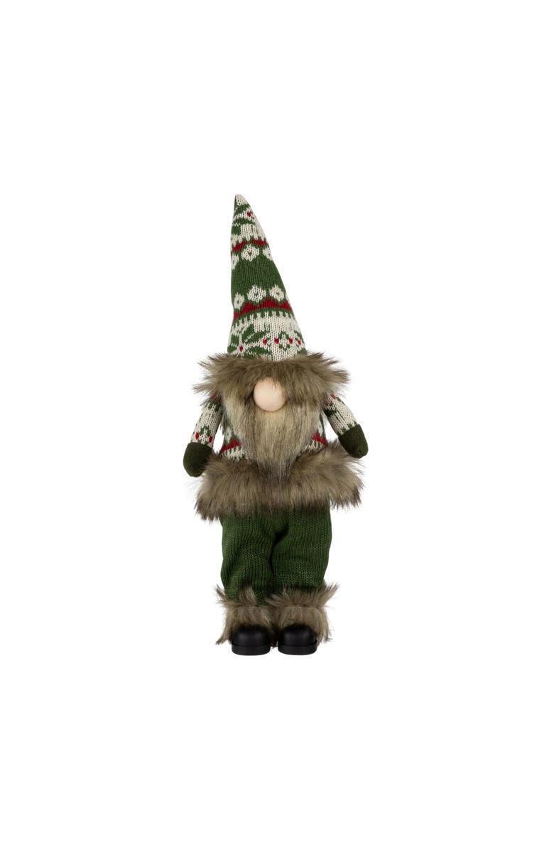 Northlight Standing Gnome with Knitted Outfit Christmas Figure - 16" - Green, Main, color, Green