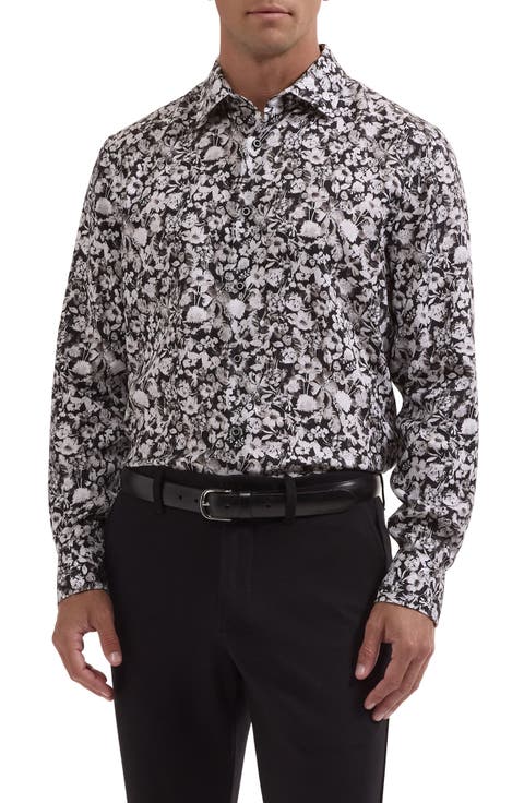 Julian Floral Print Long Sleeve Button-Up Shirt