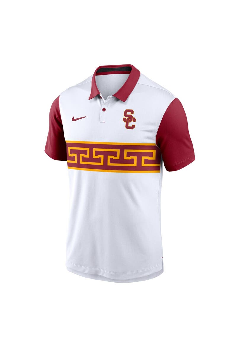 Men's Nike White USC Trojans Primetime Campus Vapor Performance Polo, Alternate, color, White