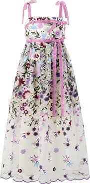 Marlo Kids Chantelle Embroidered Maxi Dress