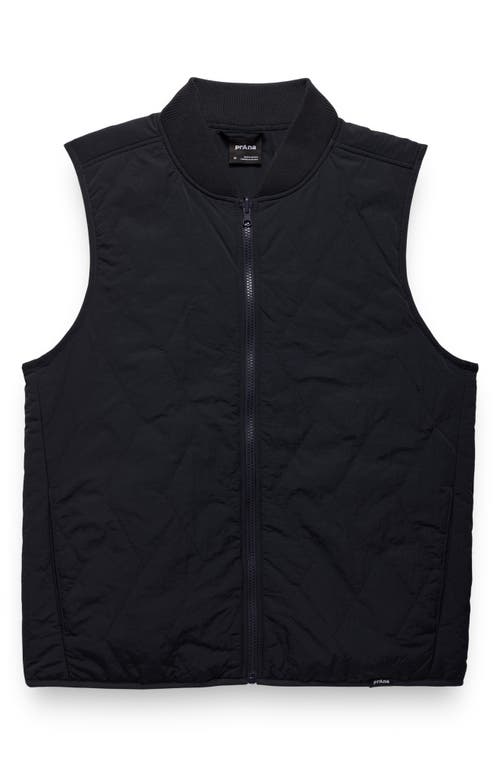 Prana Encinitas Reversible Quilted Vest In Black