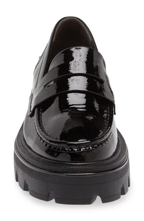 Rag & Bone Quinn Patent-leather Lug-sole Penny Loafers In Black Patent