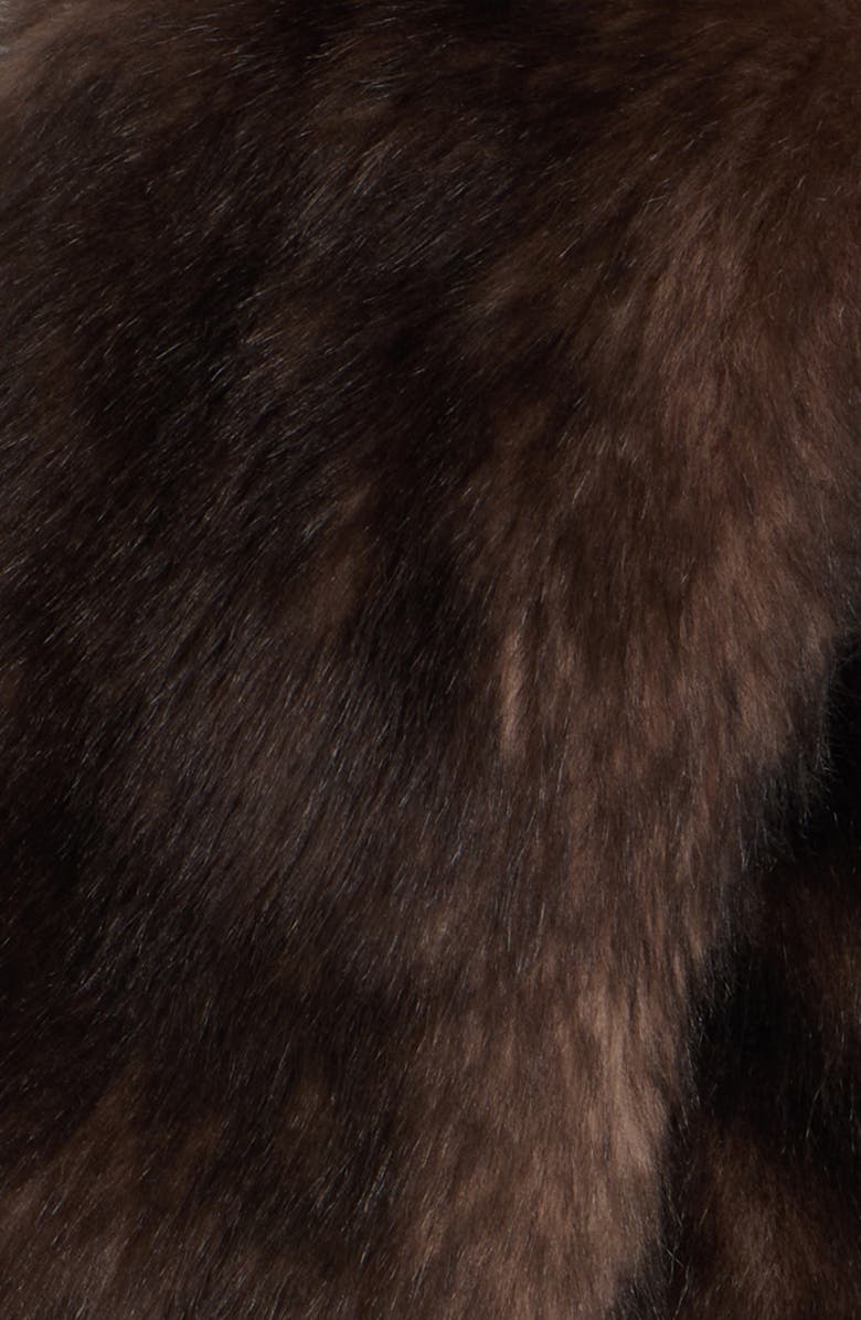 Chloé Chain Tails Genuine Shearling Scarf, Alternate, color, Bold Brown