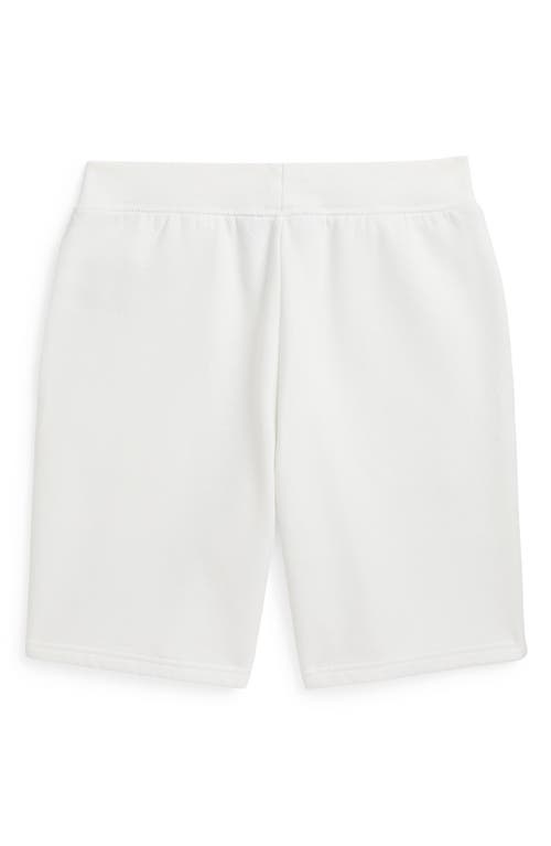 Polo Ralph Lauren Kids' Logo Appliqué Graphic Fleece Shorts In Paper White