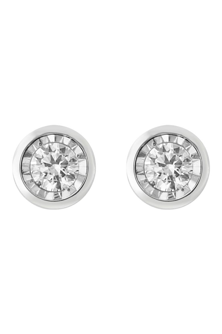 Sterling Silver Diamond Stud Earrings, Alternate, color, SILVER