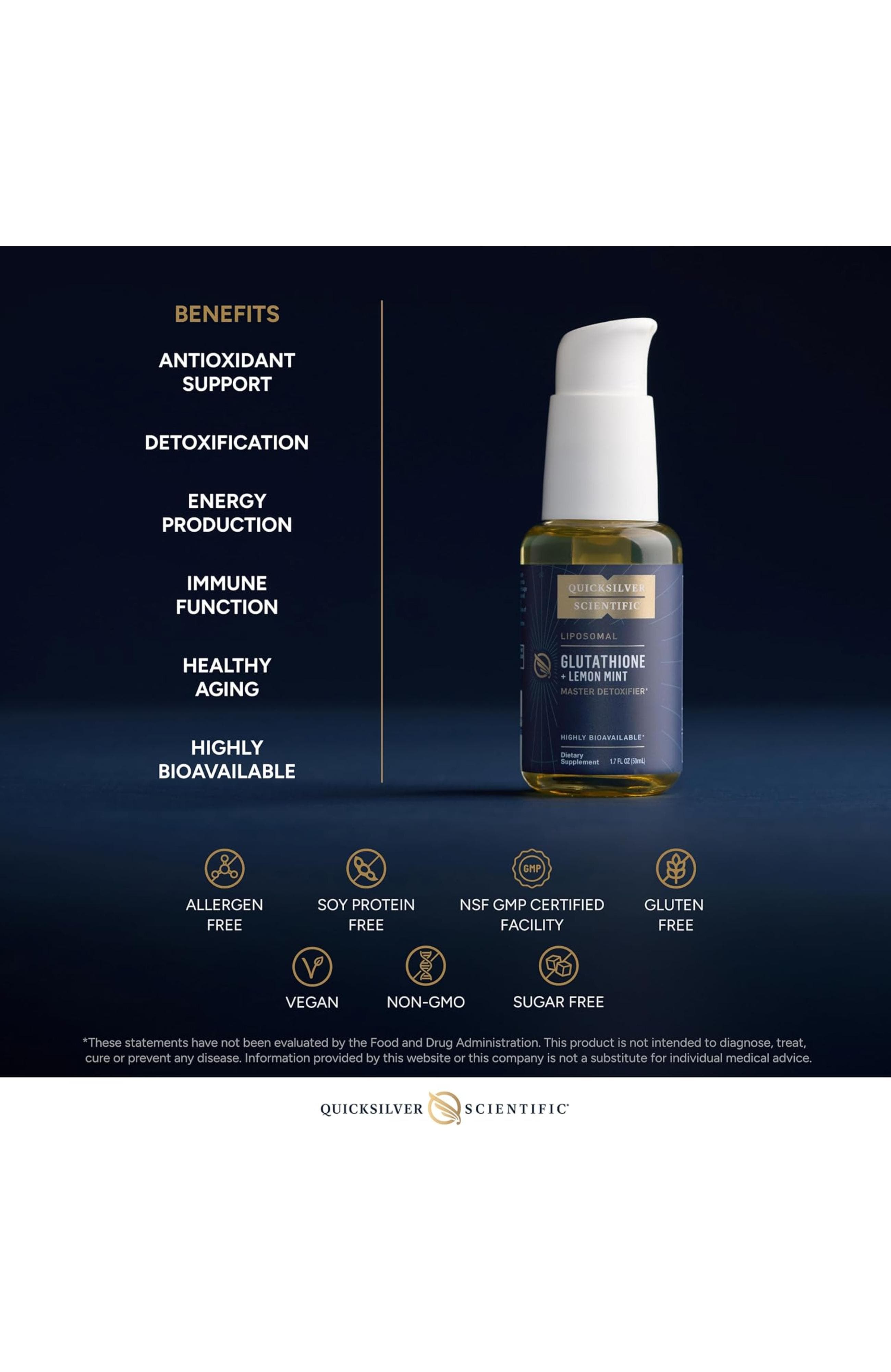 quicksilver scientific liposomal glutathione 1.7oz/50ml reviews Spray Liposomal Glutathione 100mg 1.7oz Quicksilver