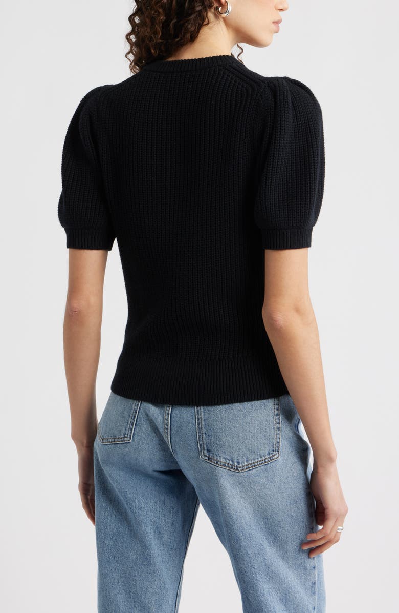 Nordstrom Elbow Sleeve Cardigan, Alternate, color, Black