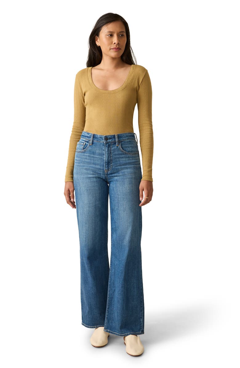 Faherty Pacific Pointelle Scoop Neck Top, Alternate, color, Antique Bronze